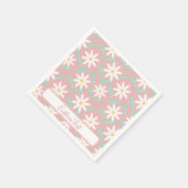 С hamomile roze Blauwgroen ventilatorbladeren pers Servet (Hoek)