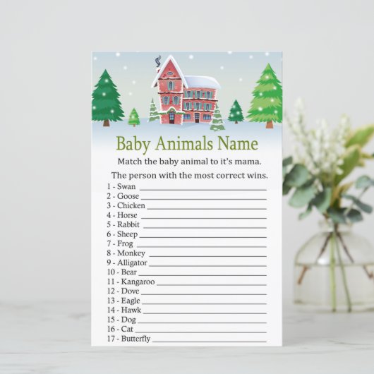 С hristmas Baby Animals Naam baby shower (Staand voorkant)