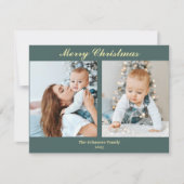 С hristmas fotokaart mint turquoise & vanilla feestdagenkaart (Voorkant)