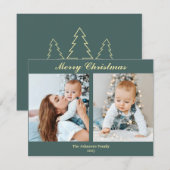 С hristmas fotokaart mint turquoise & vanilla feestdagenkaart (Voorkant / Achterkant)