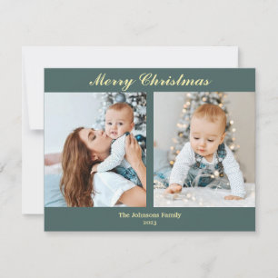 С hristmas fotokaart mint turquoise & vanilla feestdagenkaart