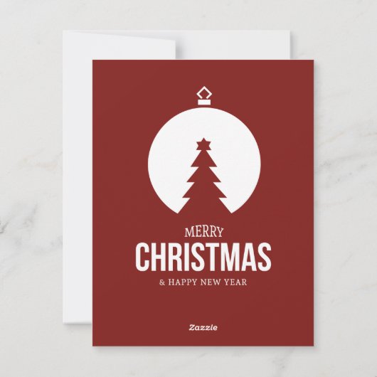 С hristmas fotokaart rood & wit vier foto feestdagenkaart (Achterkant)