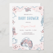 С meisje Pink Rodeo Baby shower Uitnodiging (Voorkant / Achterkant)