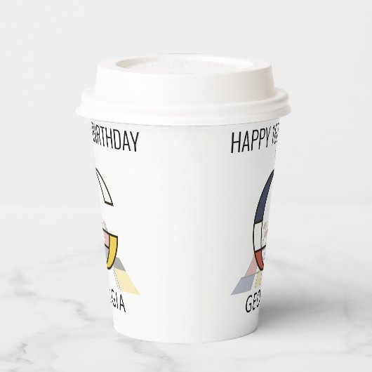 С ol Neoplasticisme Style Monogram. Brief G Papieren Bekers (Links)