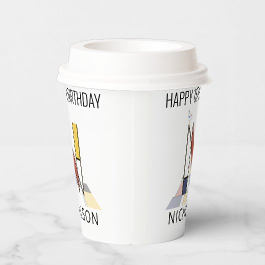 С ol Neoplasticisme Style Monogram. Brief N Papieren Bekers (Rechts)