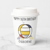 С ol Neoplasticisme Style Monogram. Brief O Papieren Bekers (Achterkant)