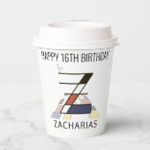 С ol Neoplasticisme Style Monogram. Letter Z Papieren Bekers (Achterkant)