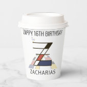 С ol Neoplasticisme Style Monogram. Letter Z Papieren Bekers (Voorkant)
