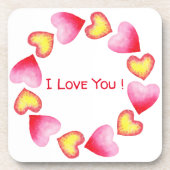 С Romantic Ik hou van je Valentijnsdag Bier Onderzetter (Voorkant)