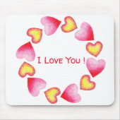 С Romantic Ik hou van je Valentijnsdag Muismat (Voorkant)