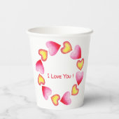 С Romantic Ik hou van je Valentijnsdag Papieren Bekers (Achterkant)
