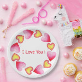 С Romantic Ik hou van je Valentijnsdag Papieren Bordje (Feest)