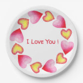 С Romantic Ik hou van je Valentijnsdag Papieren Bordje (Voorkant)