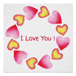 С Romantic Ik hou van je Valentijnsdag Perfect Poster