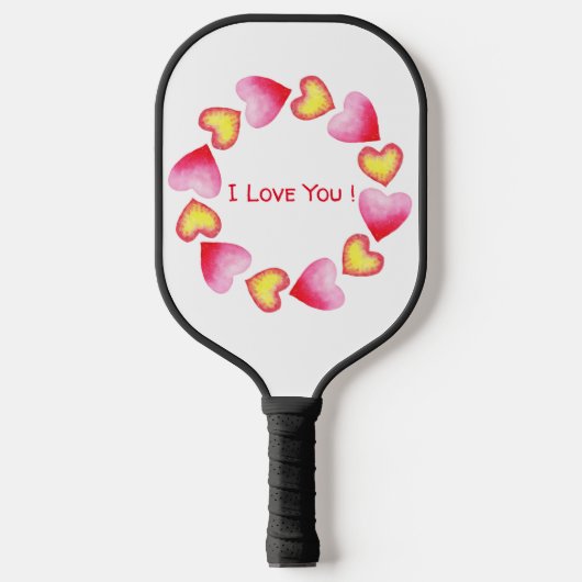 С Romantic Ik hou van je Valentijnsdag Pickleball Paddle (Voorkant)