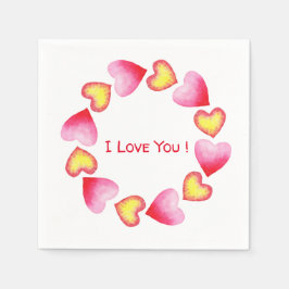 С Romantic Ik hou van je Valentijnsdag Servet