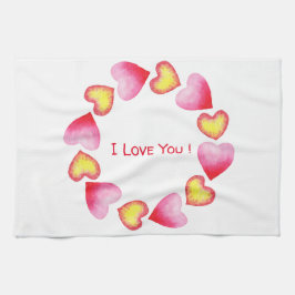 С Romantic Ik hou van je Valentijnsdag Theedoek