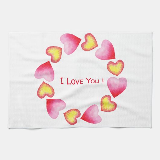 С Romantic Ik hou van je Valentijnsdag Theedoek (Horizontaal)