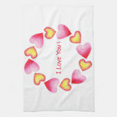 С Romantic Ik hou van je Valentijnsdag Theedoek (Verticaal)