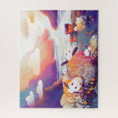 С schapen grazen op de kust legpuzzel (Verticaal)