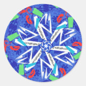 С sneeuwvlokken ronde sticker (Voorkant)