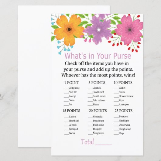 С Stomme bloemen Wat is er in je paardenspel? (Voorkant / Achterkant)