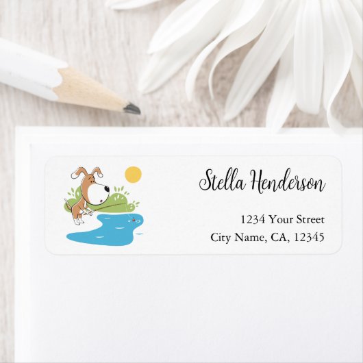 С ute Dog Puppy Vist Sun Return Address Labels (Insitu)