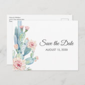 Сactus & succulent. Moderne botanische Save the Da Briefkaart (Voorkant / Achterkant)
