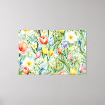 СKleurrijk lente bloemenveld. Schilderen