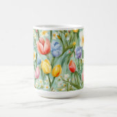 СKleurrijk lente bloemenveld. Schilderen Koffiemok (Center)