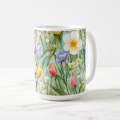 СKleurrijk lente bloemenveld. Schilderen Koffiemok (Voorkant rechts)