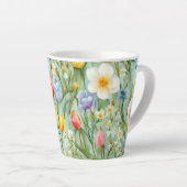 СKleurrijk lente bloemenveld. Schilderen Latte Mok (Rechterhoek)