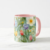 СKleurrijk lente bloemenveld. Schilderen Mok (Voorkant rechts)