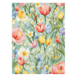 СKleurrijk lente bloemenveld. Schilderen Tafelkleed
