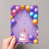 Сkleurrijke verjaardagskunst acryl uitnodigingen (Insitu (Draagbaar))