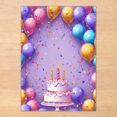 Сkleurrijke verjaardagskunst acryl uitnodigingen (Voorkant)