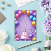 Сkleurrijke verjaardagskunst acryl uitnodigingen (Insitu (Huwelijk))