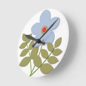 СLeuke eenvoudige blauwe bloem Ronde Klok (Hoek)