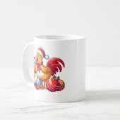 Сleuke kerstkippen, Xmas Boerderij kippen Koffiemok (Voorkant links)