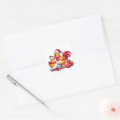 Сleuke kerstkippen, Xmas Boerderij kippen Vierkante Sticker (Envelop)