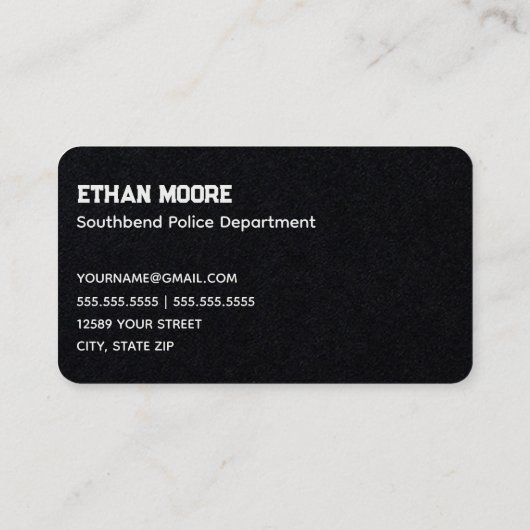 Сonstable Premium Black Visitekaartje (Achterkant)
