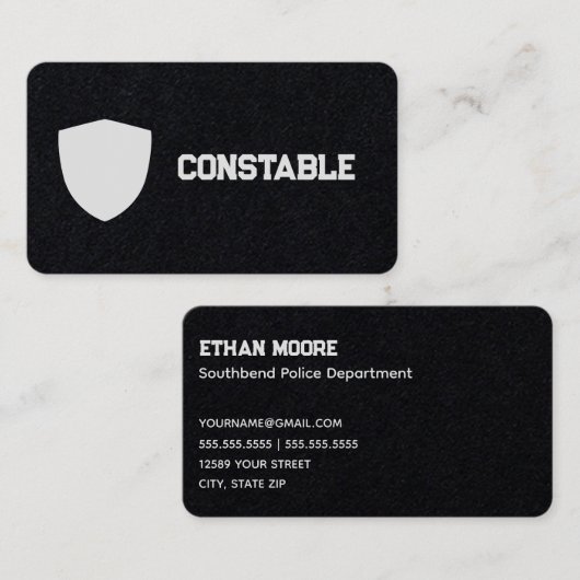 Сonstable Premium Black Visitekaartje (Voorkant / Achterkant)
