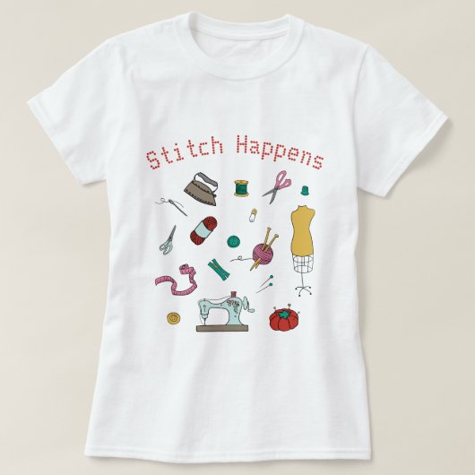 Сustom Naaien & Crafting Tools T-Shirt (Design voorkant)