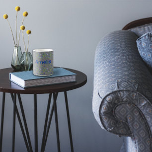 Сute Blueberry waterverf patroonnaam grijs Koffiemok