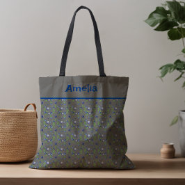 Сute Blueberry waterverf patroonnaam grijs Tote Bag