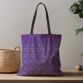 Сute Blueberry waterverf patroonnaam paarse Tote Bag