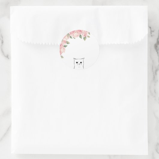 СUte Cat Ronde Sticker (Tas)