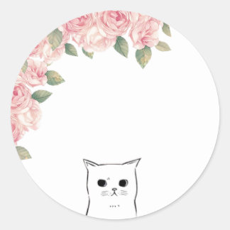 СUte Cat Ronde Sticker
