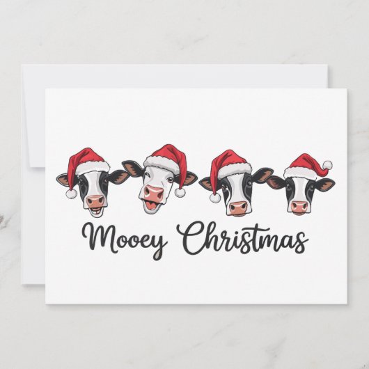 Сute Christmas Koeien Mooey Xmas Heifer Highland K Feestdagenkaart (Voorkant)