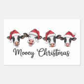 Сute Christmas Koeien Mooey Xmas Heifer Highland K Rechthoekige Sticker (Voorkant)